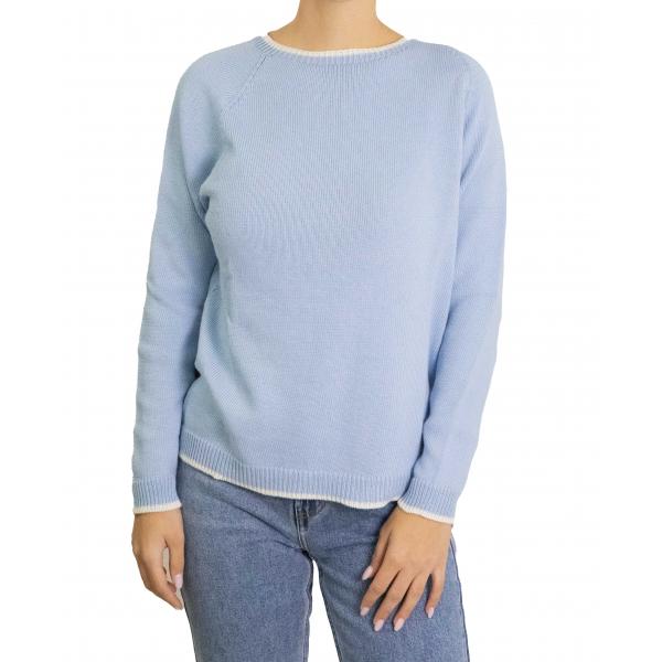 Maglioncino con bordi con contrasto di colore in cotone 